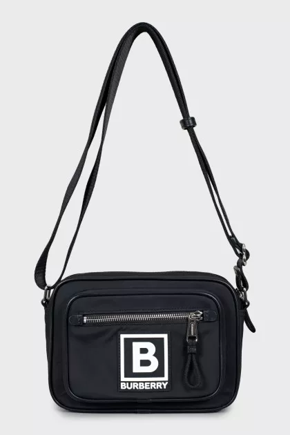 Black crossbody bag with logo