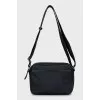 Black crossbody bag with logo