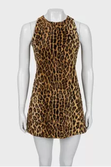 Mini dress in animal print