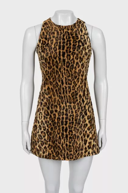 Mini dress in animal print