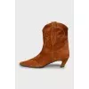 Suede ankle boots with almond toe