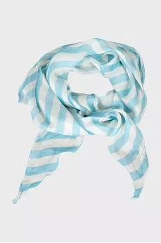 Silk scarf with stripe print