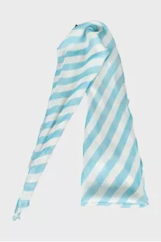 Silk scarf with stripe print