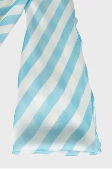 Silk scarf with stripe print