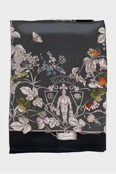 Silk scarf with floral print