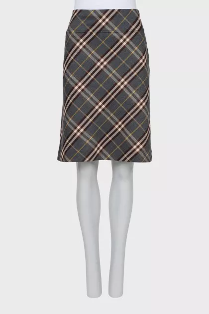 Wool skirt in check print