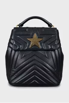 Quilted faux leather backpack