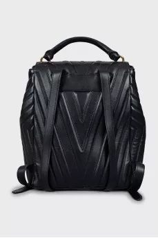 Quilted faux leather backpack