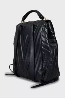 Quilted faux leather backpack