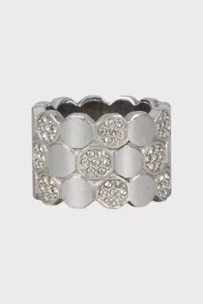 Silver ring with crystals