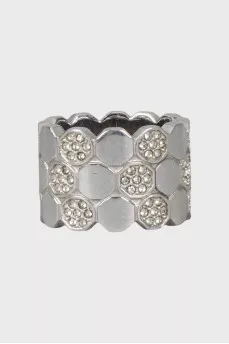 Silver ring with crystals