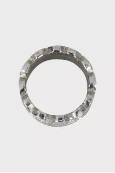 Silver ring with crystals