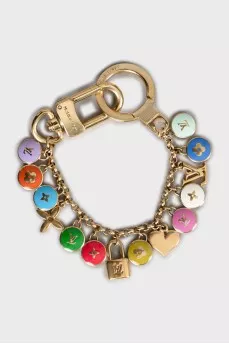 Gold keychain with pendants