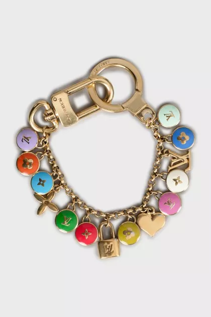 Gold keychain with pendants