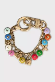 Gold keychain with pendants