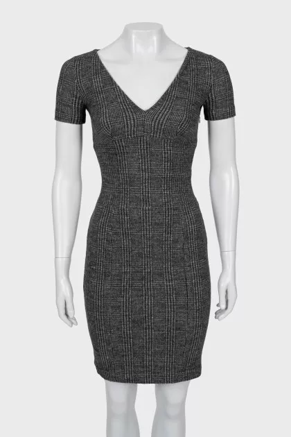 Short sleeve checkered dress