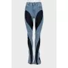 Combination jeans with raised seams