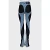 Combination jeans with raised seams