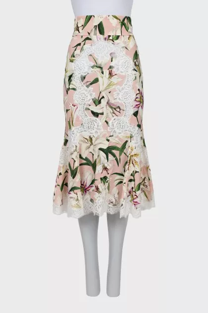Floral midi skirt