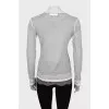 Gray long sleeve decorated with lace