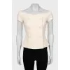 Double breasted off shoulder vest