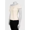 Double breasted off shoulder vest