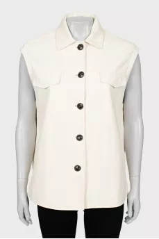 Straight cut leather vest