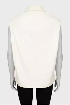 Straight cut leather vest