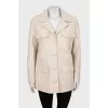 Beige leather jacket