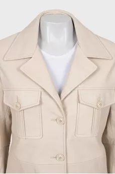 Beige leather jacket