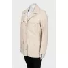 Beige leather jacket