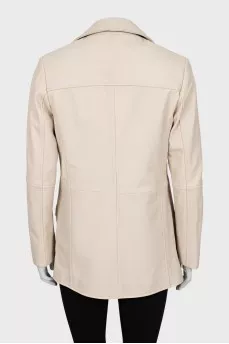 Beige leather jacket