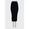 Ribbed fitted midi skirt