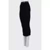 Ribbed fitted midi skirt