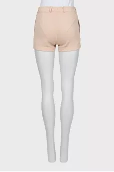 Beige shorts with turn ups