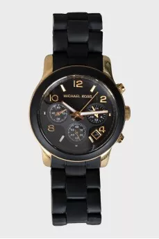 Two-tone watch with rubber strap
