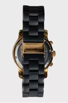 Two-tone watch with rubber strap