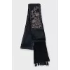 Velor scarf with fringe