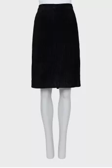 Black striped pencil skirt