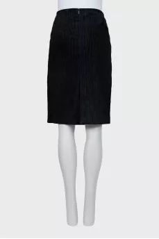 Black striped pencil skirt