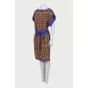 Printed silk dress with belt