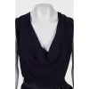 Draped dress with plunging neckline