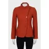 Wool jacket with high neck