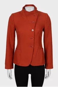 Wool jacket with high neck