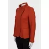 Wool jacket with high neck