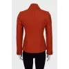 Wool jacket with high neck