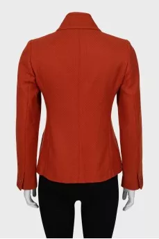 Wool jacket with high neck
