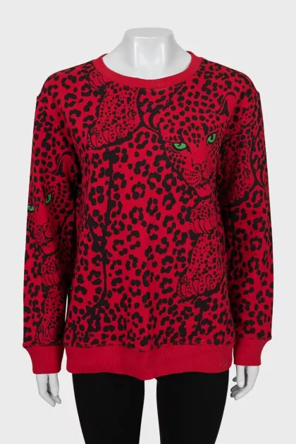Oversized sweatshirt in animal print