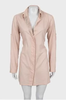 Shirt dress decorated with sequins
