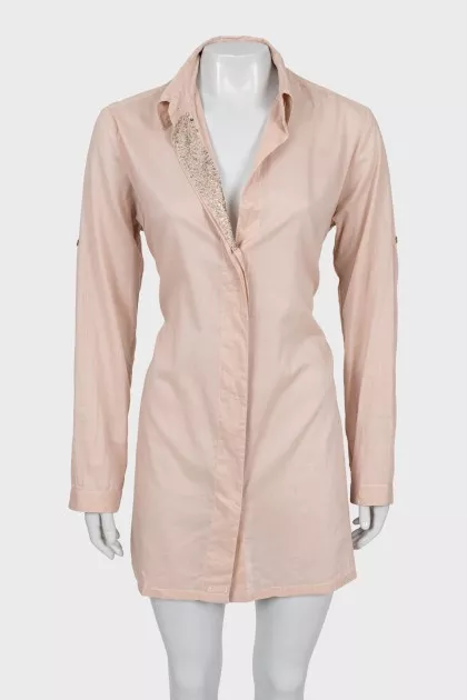 Shirt dress decorated with sequins